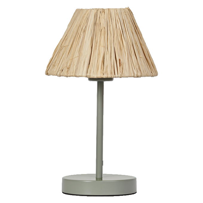 Decor Raffia Table E27 Green UK