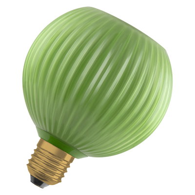 DECOR LED FLAT LAMP 3.5W 827 E27 Non-DIM IN COLOURED GLASS GLOBE GREEN