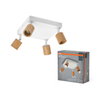 LED Spot Brick 4xGU10 Plate White and Wood