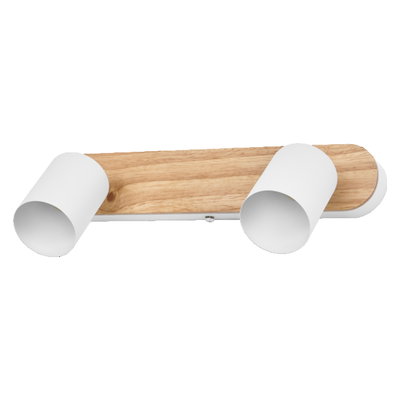 LED Spot Wood Line 2xGU10 White and Wood Decor