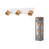 LED Spot Half Wood Line 3xGU10 White and Wood Decor