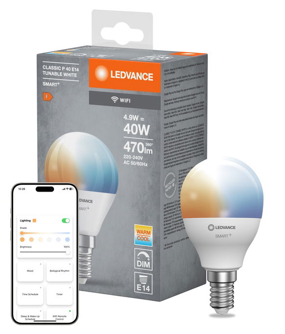 SMART WIFI P40 4,9W 230V TW FR E14 SINGLE PACK