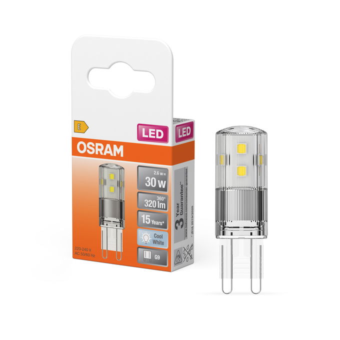 LED PIN 30 300° 2.6W 840 Clear G9