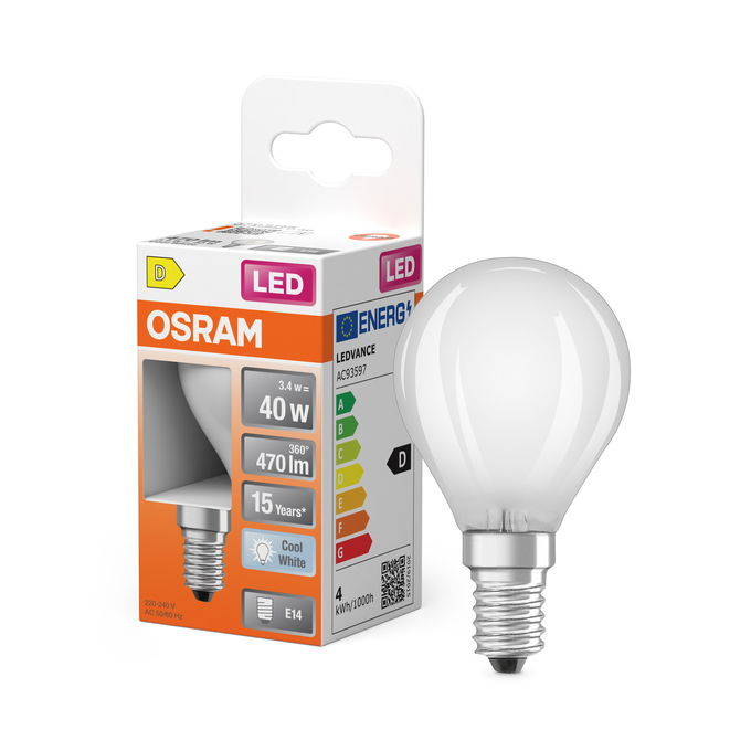 LED Star Classic P 40 Filament 3.4W 840 Frosted E14