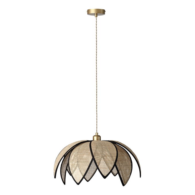 Decor Rattan Lotus Pendant 480 E27 Brown