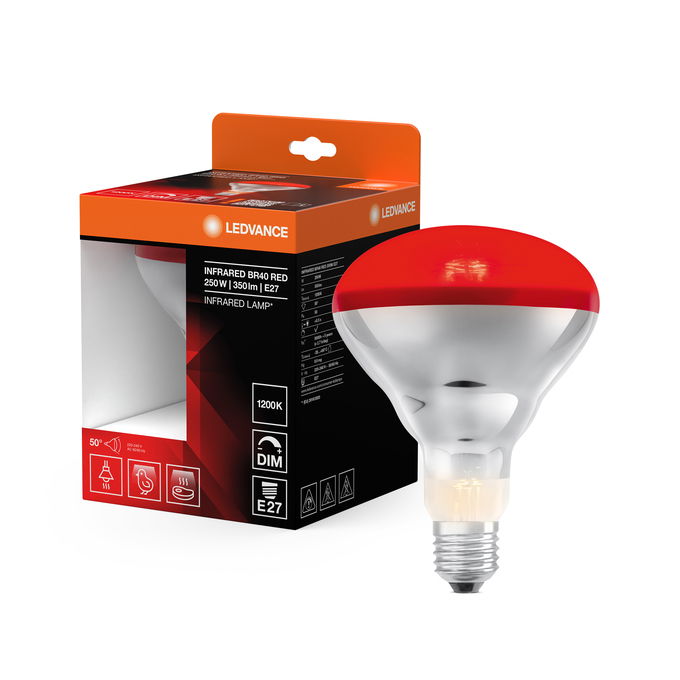 Infrared BR40 250W 240V E27 RED