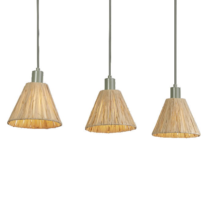 Decor Raffia Pendant Linear 3XE27 Green