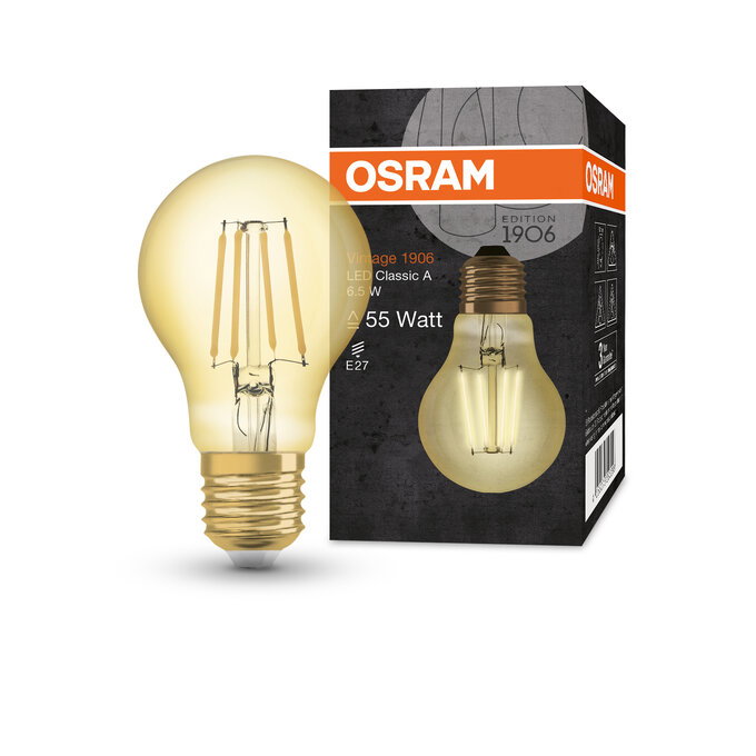 Vintage 1906 Classic A 50 Filament 6.5W 824 Gold E27