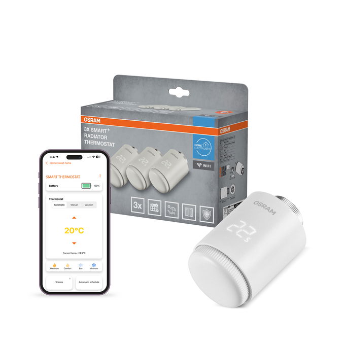 SMART+ WIFI Radiator Thermostat White Triple Pack