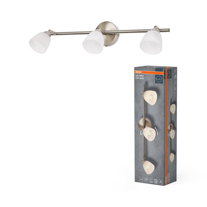LED Spot Cup 3xG9 Brushed Nickel