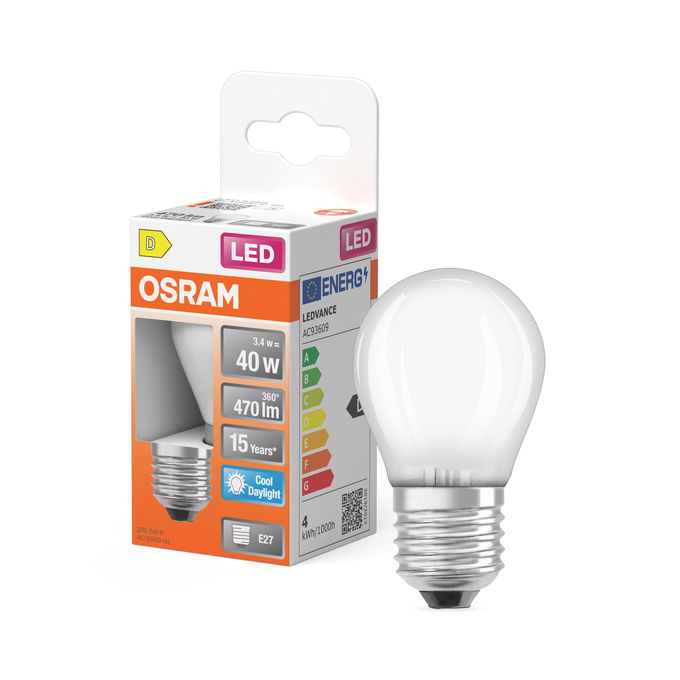 LED Star Classic P 40 Filament 3.4W 865 Frosted E27