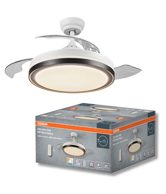 Ceiling Fan Retractable 1070 66W White