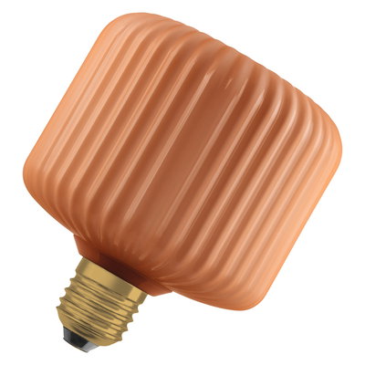 DECOR LED FLAT LAMP 3.5W 827 E27 Non-DIM IN COLOURED GLASS SQUARE ORANGE