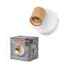 LED Spot Brick 1xGU10 White and Wood