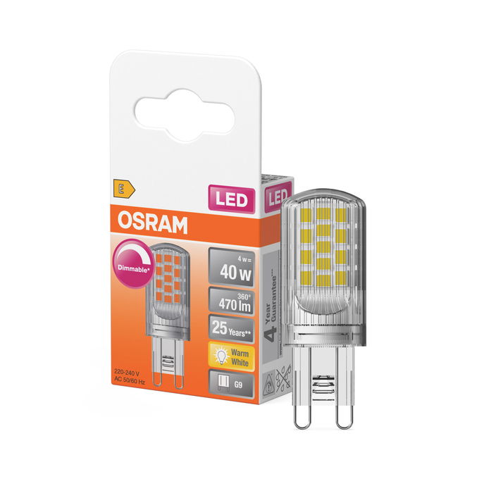 LED PIN 40 320° DIM 4W 827 Clear G9
