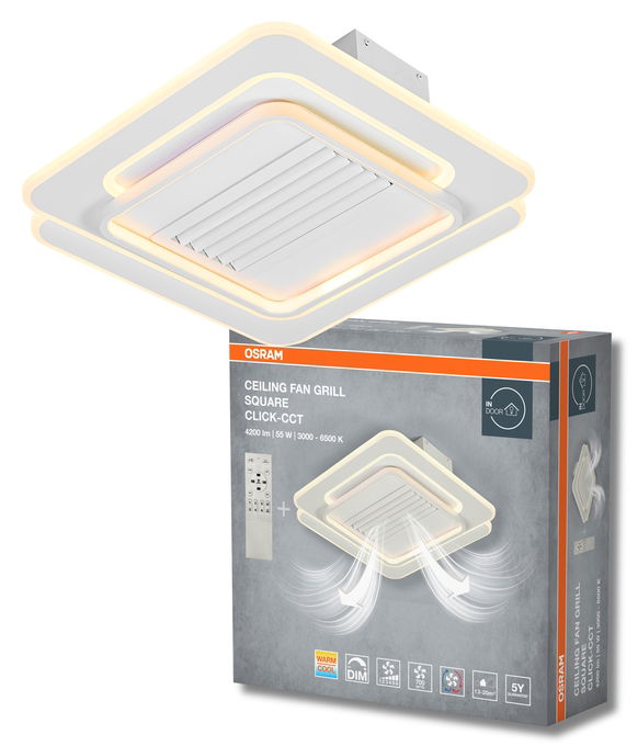 Ceiling Fan Grill Square 55W CCT White