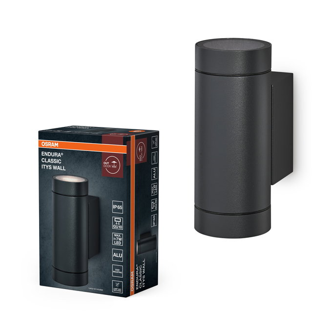 ENDURA Classic GU10 IP65 Itys Wall Dark Grey