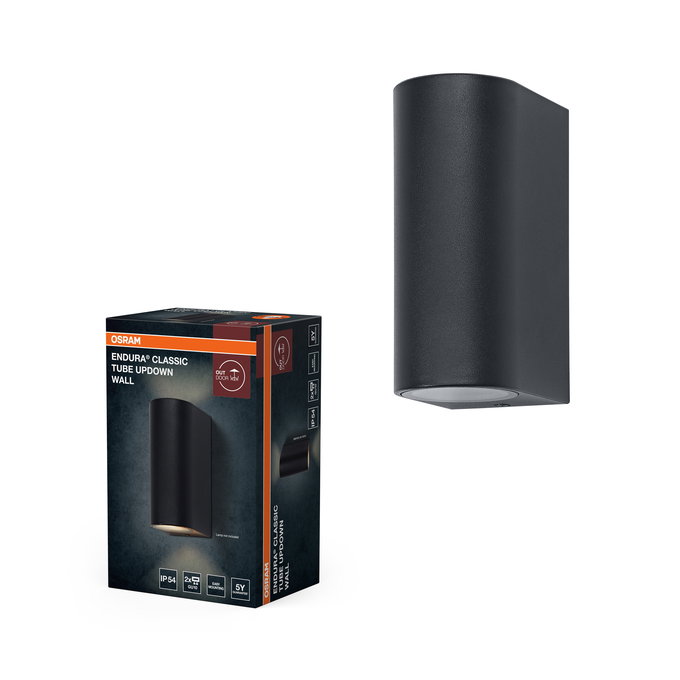 ENDURA Classic Tube Updown Wall GU10 IP54 Dark Grey