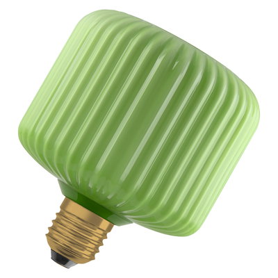 DECOR LED FLAT LAMP 3.5W 827 E27 Non-DIM IN COLOURED GLASS SQUARE GREEN