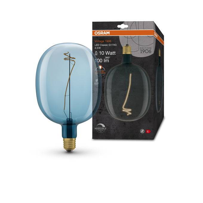 Vintage 1906 Ballon 10 Filament DIM 4.5W 816 Blue E27