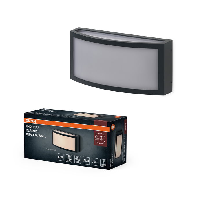 ENDURA Classic E27 IP65 Cuadra Wall Dark Grey