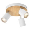 LED Spot Wood Line Plate 3xGU10 White and Wood Decor