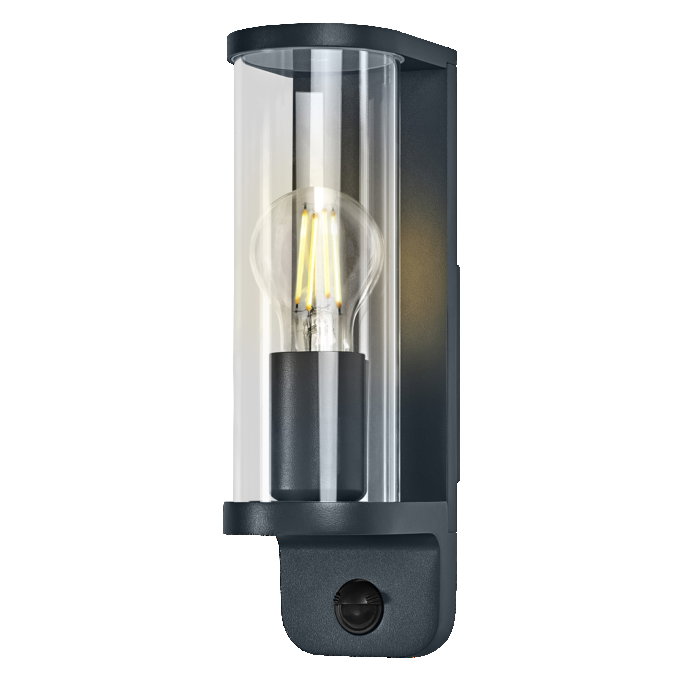 ENDURA Classic Tubular Wall Sensor E27 IP44 Dark Grey