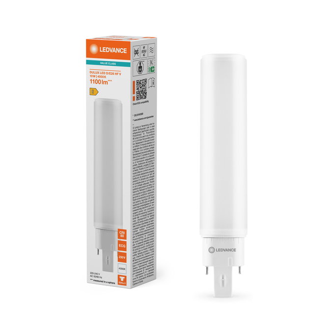 DULUX LED D/E26 HF & AC MAINS VALUE  10W 840 G24Q-3