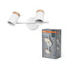 LED Spot Stamp 2xGU10 White and Wood