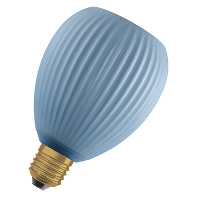 DECOR LED FLAT LAMP 3.5W 827 E27 Non-DIM IN COLOURED GLASS OVAL BLUE