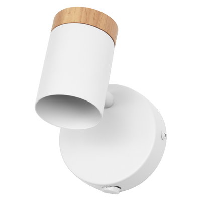 LED Spot Stamp 1xGU10 White and Wood