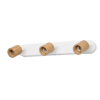 LED Spot Brick 3xGU10 White and Wood