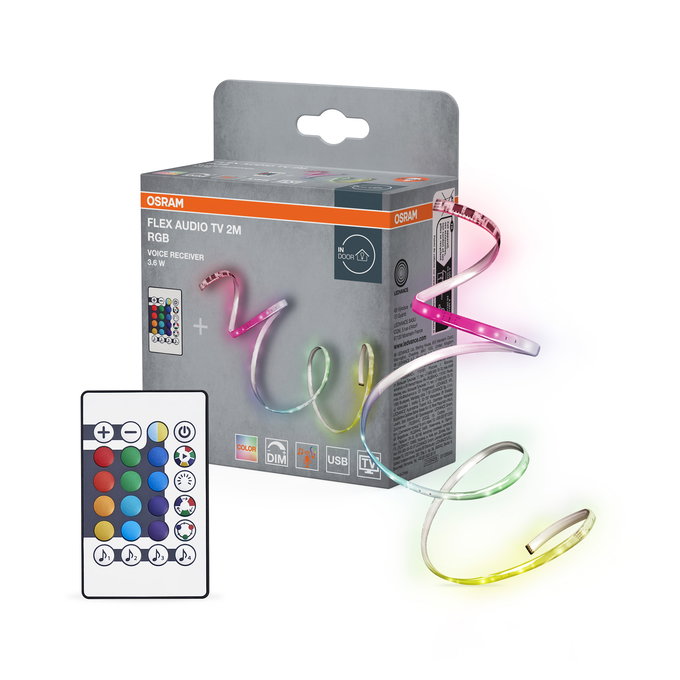 Flex Strip Sound Receiver USB 2m RGB Remote Control