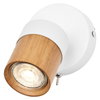 LED Spot Half Wood Line 1xGU10 White and Wood Decor