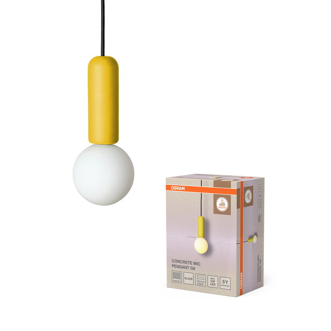 Decor Conrete Mic  Pendant 1XG9 Yellow