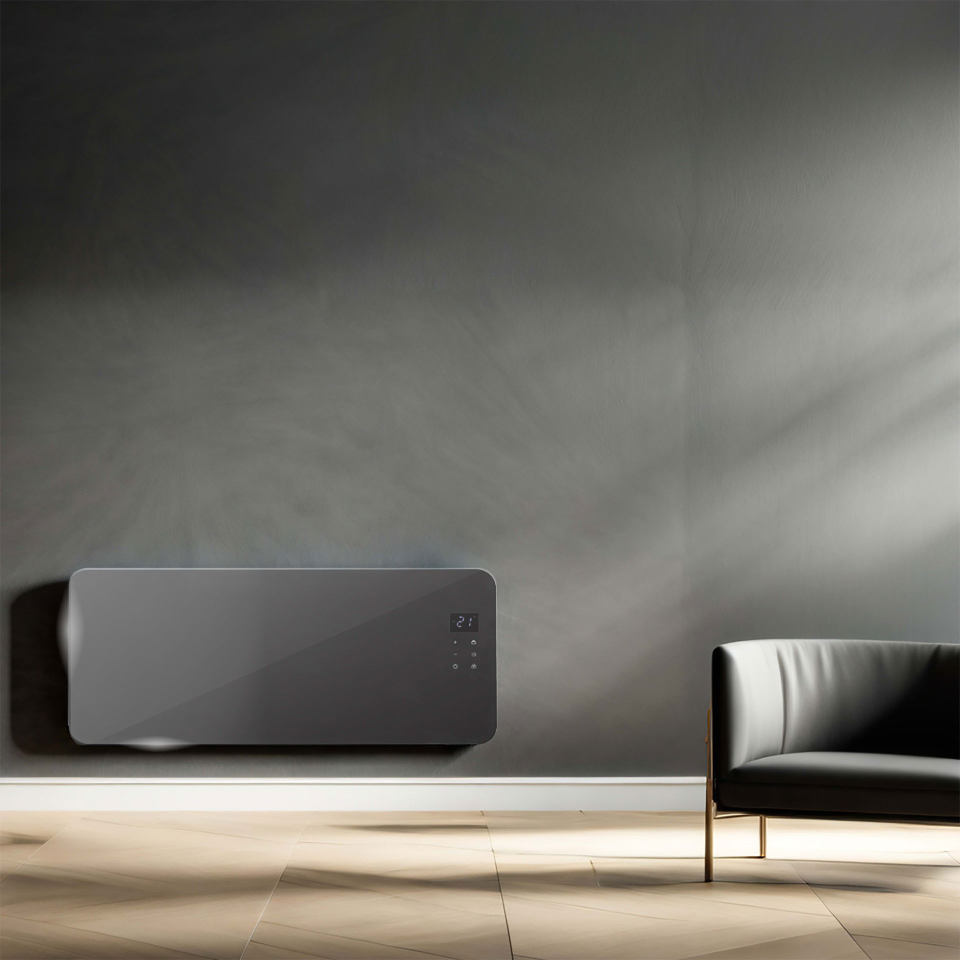 Auraline Black Glass Panel Heater