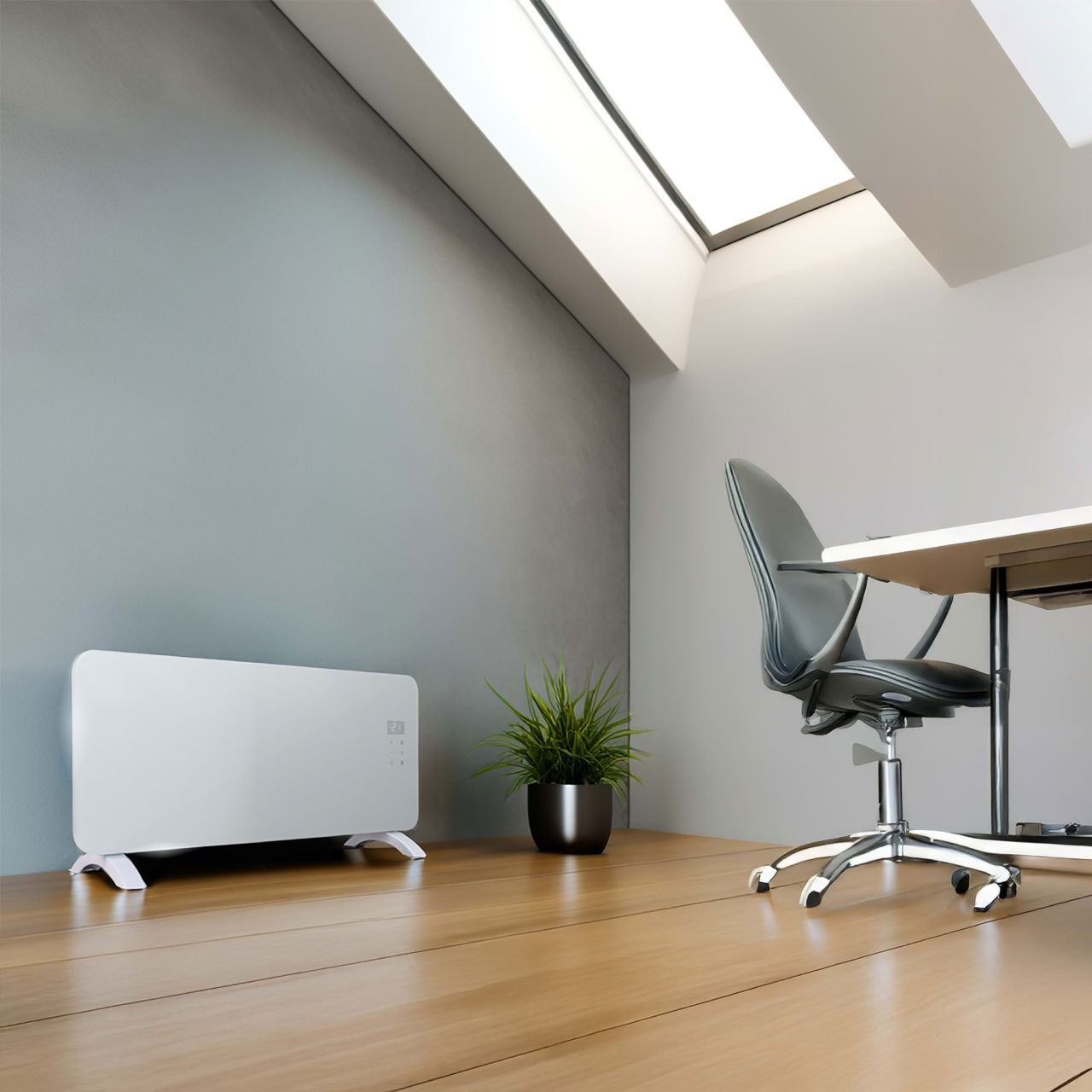 Auraline White Glass Panel Heater
