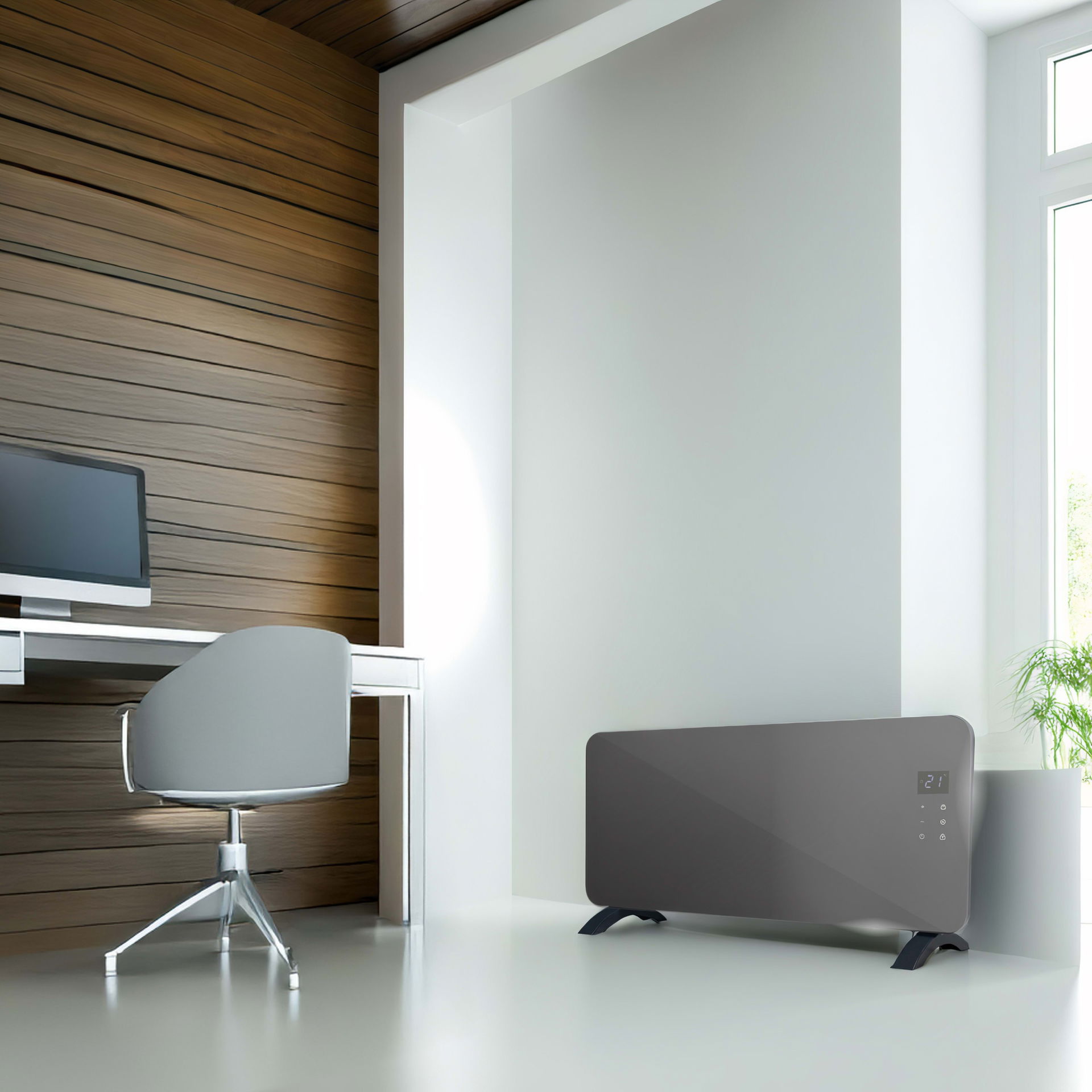 Auraline Black Glass Panel Heater