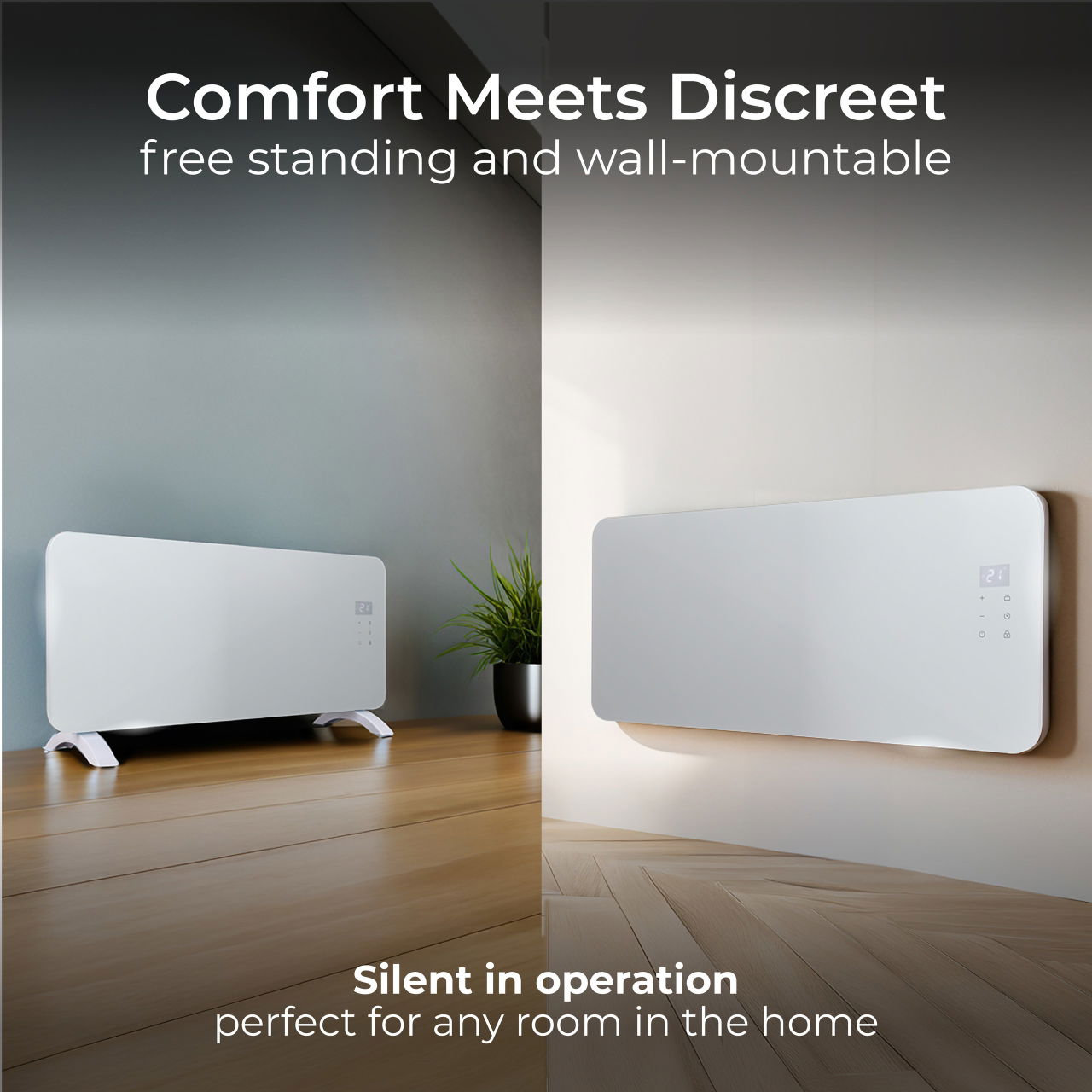 Auraline White Glass Panel Heater
