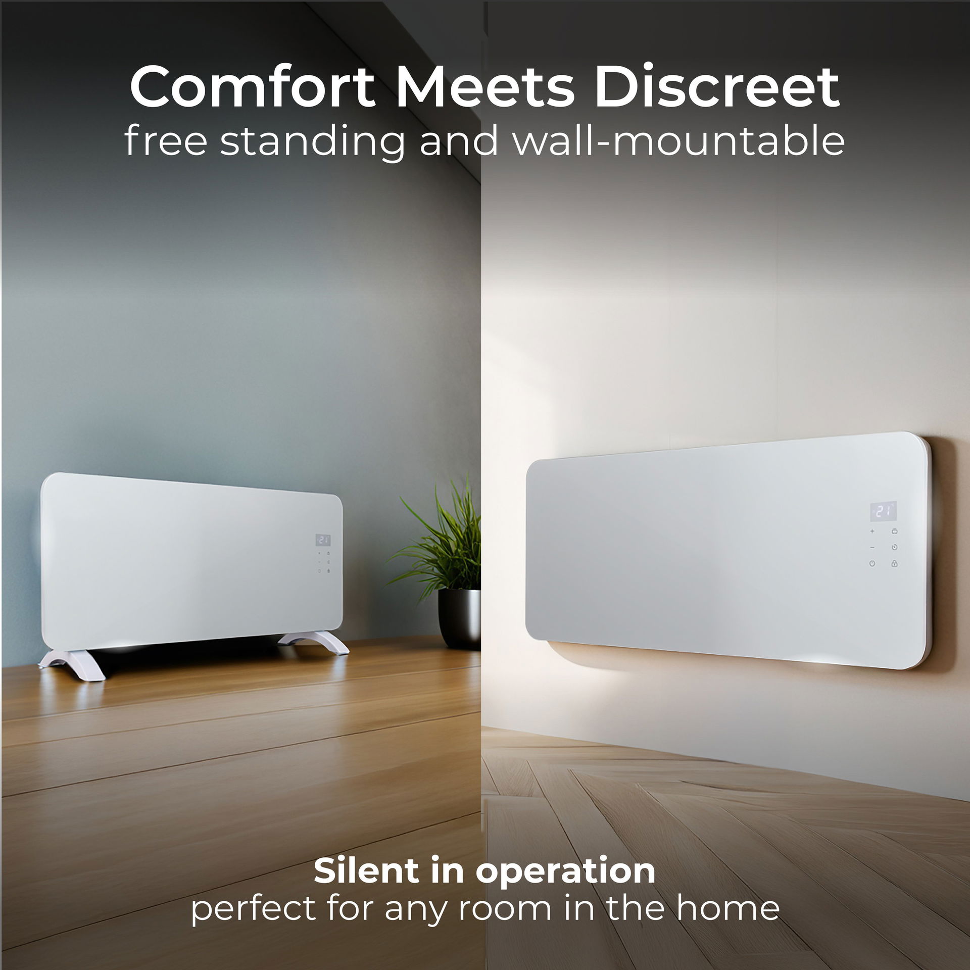 Auraline White Glass Panel Heater