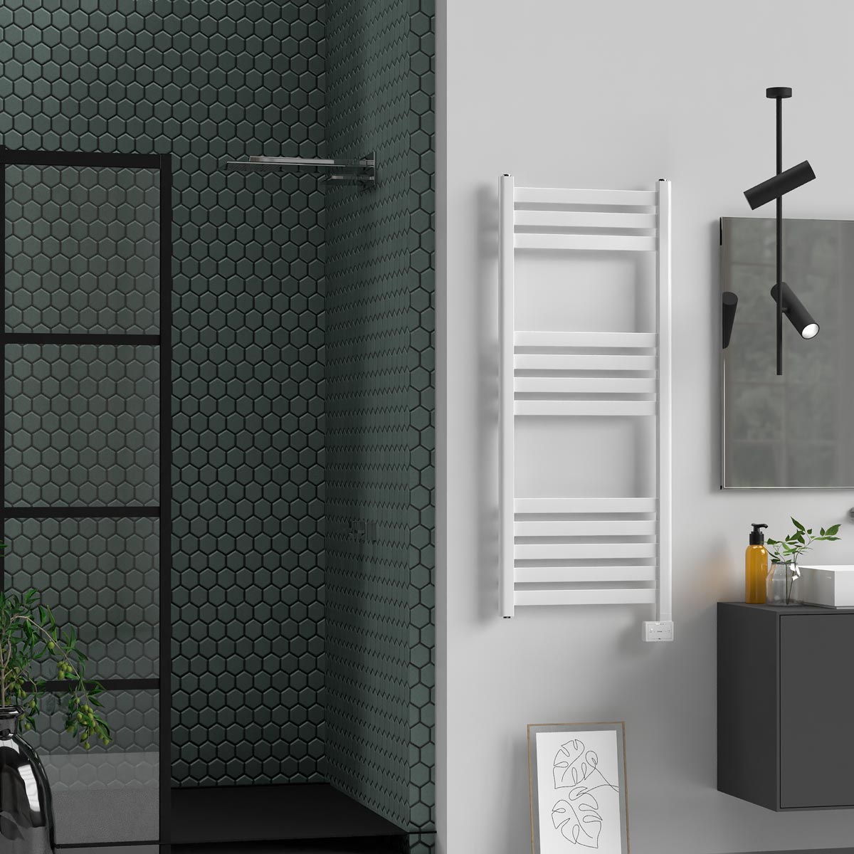 Elba Oval WiFi Low-Consumption Electric Towel Rail